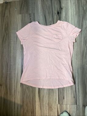 Old Navy Light Pink Short Sleeve Tee with Heart Patch